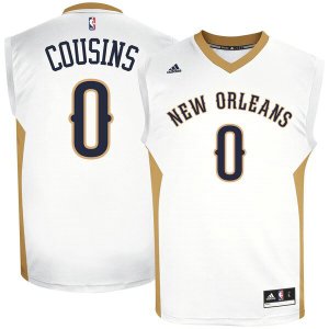 Camiseta DeMarcus Cousins 0 New Orleans Pelicans adidas Home Replica Blanco Hombre